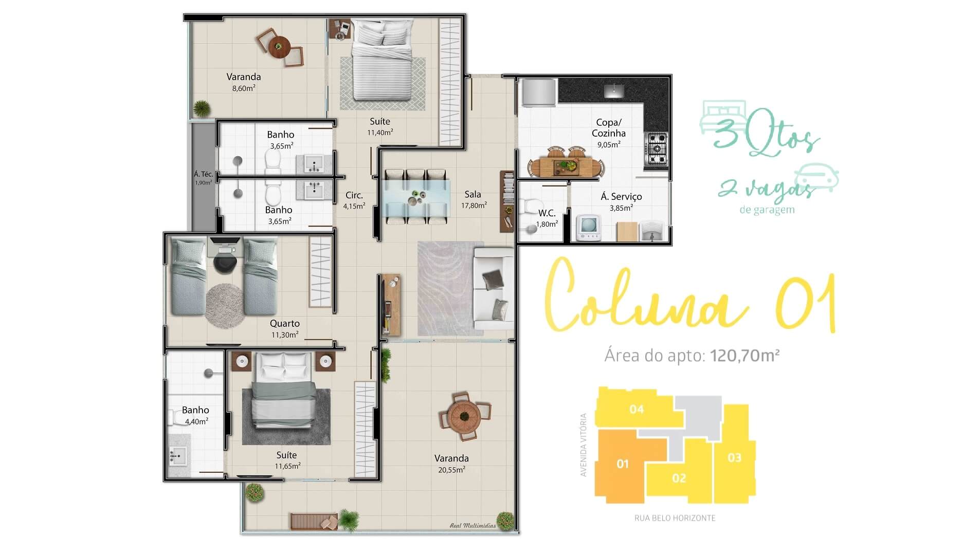 Arezzo guarapari planta coluna 1