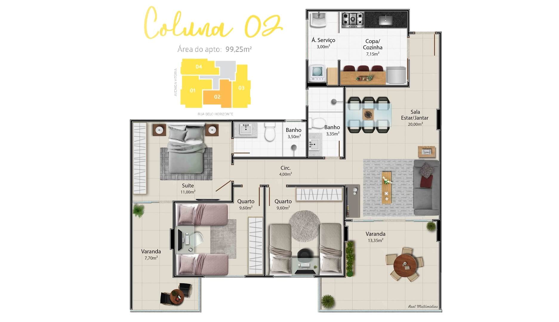 Arezzo guarapari planta coluna 2